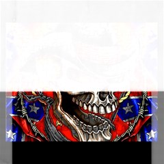 Confederate Flag Usa America United States Csa Civil War Rebel Dixie Military Poster Skull Rectangular Jigsaw Puzzl