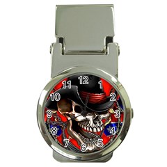 Confederate Flag Usa America United States Csa Civil War Rebel Dixie Military Poster Skull Money Clip Watches