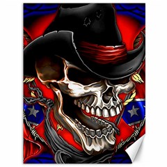 Confederate Flag Usa America United States Csa Civil War Rebel Dixie Military Poster Skull Canvas 36  x 48  