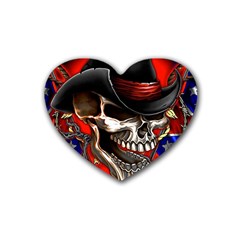 Confederate Flag Usa America United States Csa Civil War Rebel Dixie Military Poster Skull Heart Coaster (4 pack) 