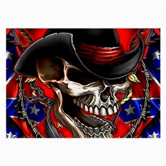 Confederate Flag Usa America United States Csa Civil War Rebel Dixie Military Poster Skull Large Glasses Cloth (2-Side)