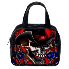 Confederate Flag Usa America United States Csa Civil War Rebel Dixie Military Poster Skull Classic Handbags (One Side)