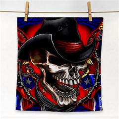 Confederate Flag Usa America United States Csa Civil War Rebel Dixie Military Poster Skull Face Towel