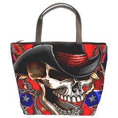 Confederate Flag Usa America United States Csa Civil War Rebel Dixie Military Poster Skull Bucket Bags