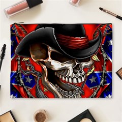 Confederate Flag Usa America United States Csa Civil War Rebel Dixie Military Poster Skull Cosmetic Bag (XL)