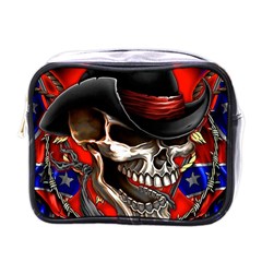 Confederate Flag Usa America United States Csa Civil War Rebel Dixie Military Poster Skull Mini Toiletries Bags