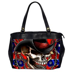 Confederate Flag Usa America United States Csa Civil War Rebel Dixie Military Poster Skull Office Handbags (2 Sides) 