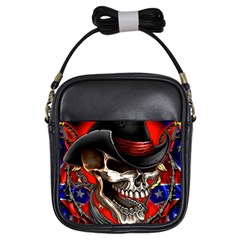 Confederate Flag Usa America United States Csa Civil War Rebel Dixie Military Poster Skull Girls Sling Bags