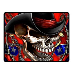 Confederate Flag Usa America United States Csa Civil War Rebel Dixie Military Poster Skull Fleece Blanket (Small)