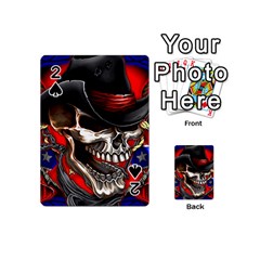 Confederate Flag Usa America United States Csa Civil War Rebel Dixie Military Poster Skull Playing Cards 54 (Mini) 