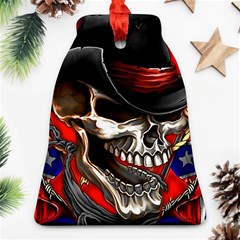 Confederate Flag Usa America United States Csa Civil War Rebel Dixie Military Poster Skull Ornament (Bell)