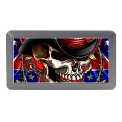 Confederate Flag Usa America United States Csa Civil War Rebel Dixie Military Poster Skull Memory Card Reader (Mini)