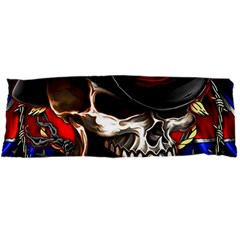 Confederate Flag Usa America United States Csa Civil War Rebel Dixie Military Poster Skull Body Pillow Case Dakimakura (Two Sides)