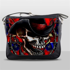 Confederate Flag Usa America United States Csa Civil War Rebel Dixie Military Poster Skull Messenger Bags