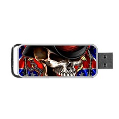 Confederate Flag Usa America United States Csa Civil War Rebel Dixie Military Poster Skull Portable USB Flash (One Side)