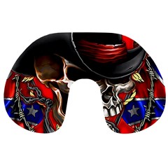 Confederate Flag Usa America United States Csa Civil War Rebel Dixie Military Poster Skull Travel Neck Pillows