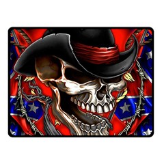 Confederate Flag Usa America United States Csa Civil War Rebel Dixie Military Poster Skull Double Sided Fleece Blanket (Small) 