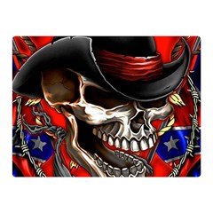 Confederate Flag Usa America United States Csa Civil War Rebel Dixie Military Poster Skull Double Sided Flano Blanket (Mini) 