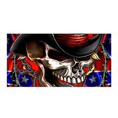 Confederate Flag Usa America United States Csa Civil War Rebel Dixie Military Poster Skull Satin Wrap