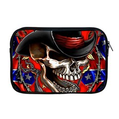 Confederate Flag Usa America United States Csa Civil War Rebel Dixie Military Poster Skull Apple MacBook Pro 17  Zipper Case