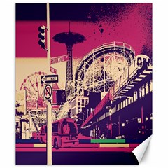 Pink City Retro Vintage Futurism Art Canvas 20  x 24  