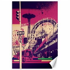 Pink City Retro Vintage Futurism Art Canvas 20  x 30  