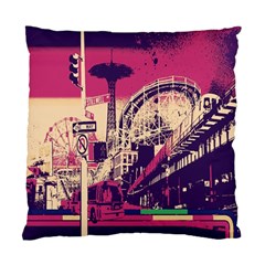 Pink City Retro Vintage Futurism Art Standard Cushion Case (Two Sides)