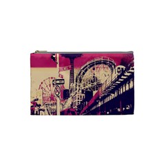 Pink City Retro Vintage Futurism Art Cosmetic Bag (Small) 