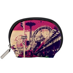 Pink City Retro Vintage Futurism Art Accessory Pouches (Small) 