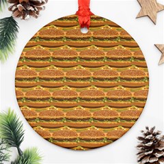 Delicious Burger Pattern Ornament (round) by berwies