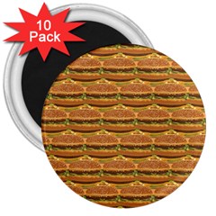 Delicious Burger Pattern 3  Magnets (10 Pack)  by berwies