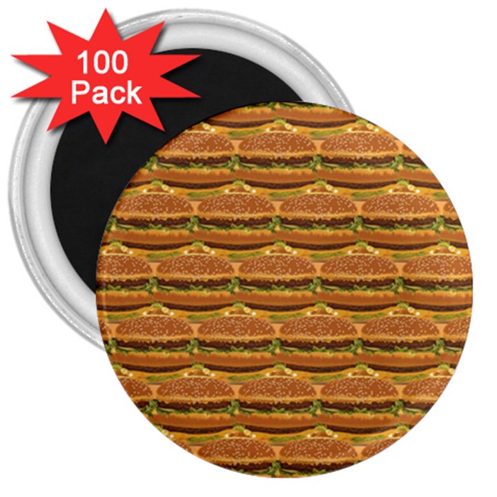 Delicious Burger Pattern 3  Magnets (100 pack)