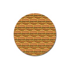 Delicious Burger Pattern Magnet 3  (round) by berwies