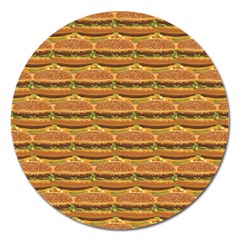 Delicious Burger Pattern Magnet 5  (round) by berwies