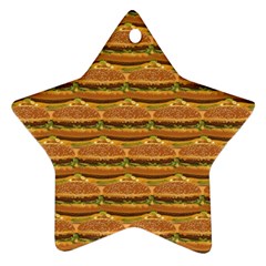 Delicious Burger Pattern Star Ornament (two Sides) by berwies