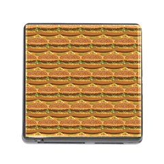 Delicious Burger Pattern Memory Card Reader (square) by berwies