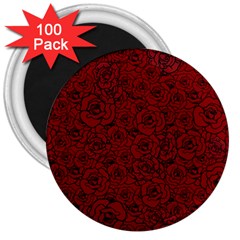 Red Roses Field 3  Magnets (100 Pack)