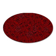 Red Roses Field Oval Magnet by designworld65