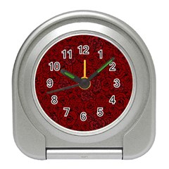 Red Roses Field Travel Alarm Clocks by designworld65