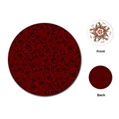 Red Roses Field Playing Cards (round) 