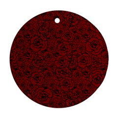 Red Roses Field Round Ornament (two Sides) by designworld65