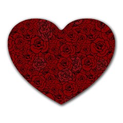 Red Roses Field Heart Mousepads by designworld65