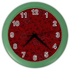 Red Roses Field Color Wall Clocks