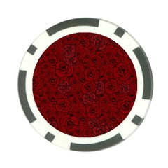 Red Roses Field Poker Chip Card Guard by designworld65