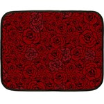 Red Roses Field Double Sided Fleece Blanket (Mini)  35 x27  Blanket Front