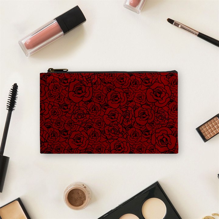 Red Roses Field Cosmetic Bag (Small) 