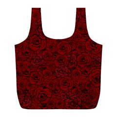 Red Roses Field Full Print Recycle Bags (l)  by designworld65