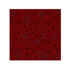 Red Roses Field Small Satin Scarf (square)  by designworld65