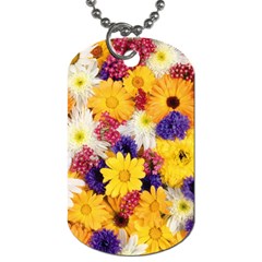 Colorful Flowers Pattern Dog Tag (One Side)