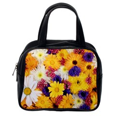 Colorful Flowers Pattern Classic Handbags (One Side)